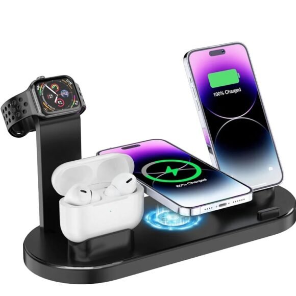 5 in 1 Universal Fast Charging Wireless Charger Stand Foldable Charging Station For Apple iWatch 8 7 Samsung Huawei IPhone 16 15 - Image 4