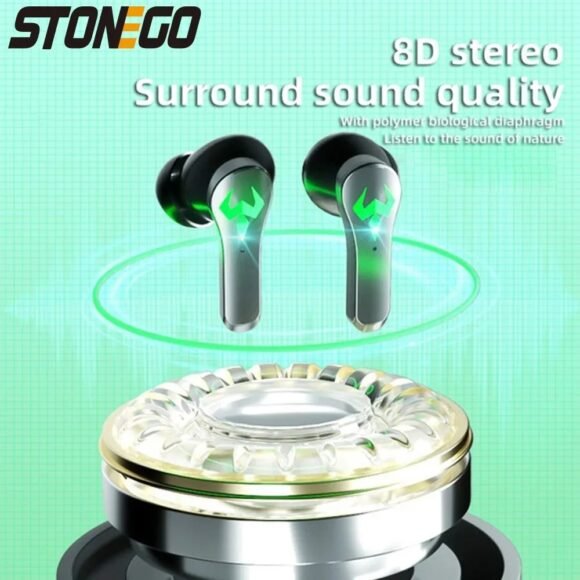 TWS Gaming Earbuds, Wireless 9D Stereo Surround Sound Bluetooth Earphones with Microphone - Image 4