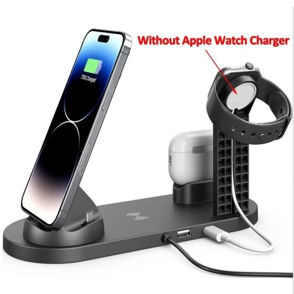 5 in 1 Universal Fast Charging Wireless Charger Stand Foldable Charging Station For Apple iWatch 8 7 Samsung Huawei IPhone 16 15 - Image 2