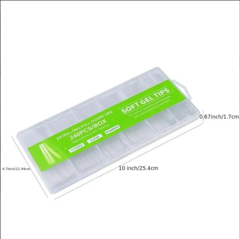 Extra Long Curve Nail Tips Clear Nail Tips For Gel Acrylic 240Pcs - Image 4